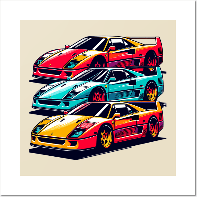 Ferrari F40 Wall Art by Vehicles-Art